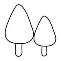 An editable design icon of conifer vector