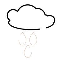 Cloud with raindrops, icon of rainfall vector