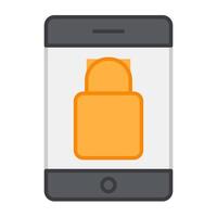 A flat design, icon of mobile lock vector