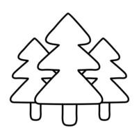 An editable design icon of conifer vector
