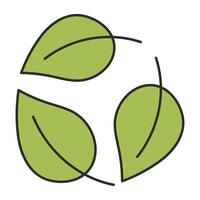 Conceptual flat design icon of leaves recycling vector