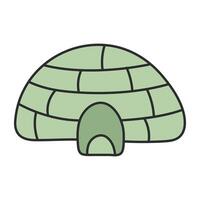 Conceptual flat design icon of igloo vector