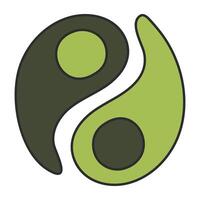 An editable design icon of yin yang sign vector