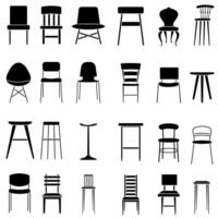 Chair icon set. Armchair illustration sign collection. Furniture symbol or logo. vector