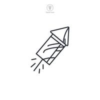 Firework rocket Icon theme symbol illustration isolated on white background vector