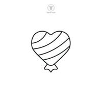 Candy Heart Icon symbol illustration isolated on white background vector