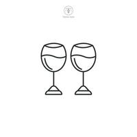 Wine Glasses Icon symbol illustration isolated on white background vector