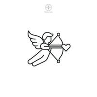 valentine cupid arrow Icon symbol illustration isolated on white background vector