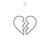 Broken Heart Icon symbol illustration isolated on white background vector