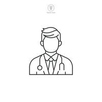 Doctor Icon. Medical or Healthcare theme symbol illustration isolated on white background vector