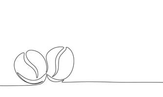 Beans coffee one line continuous. Coffee beans line art. Hand drawn art. vector