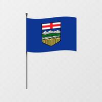 Alberta provincia bandera en asta de bandera. ilustración. vector