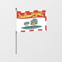 Príncipe Eduardo isla provincia bandera en asta de bandera. ilustración. vector