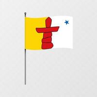 nunavut provincia bandera en asta de bandera. ilustración. vector