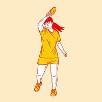 Simple cartoon illustration of a ping pong player 5 vector