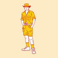 Simple cartoon illustration of a zookeeper 1 vector