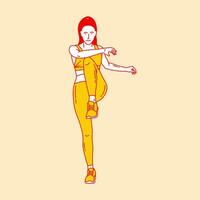 Simple cartoon illustration of Zumba dance 1 vector