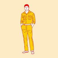 Simple cartoon illustration of a zookeeper 4 vector