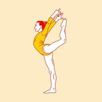 Simple cartoon illustration of female gymnastics 1 vector