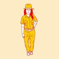 Simple cartoon illustration of a zookeeper 6 vector