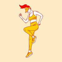 Simple cartoon illustration of Zumba dance 6 vector