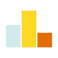 Bar chart set icon. Three vertical bars, yellow, blue, orange, data visualization, statistics, analysis, business, presentation, graph. vector
