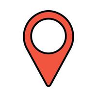 Map set icon. Yellow map, red location pin, pointer, route, location, navigation, travel, geography, direction, destination, journey, route, exploration. vector