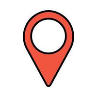 Map set icon. Yellow map, red location pin, pointer, route, location, navigation, travel, geography, direction, destination, journey, route, exploration. vector