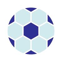 fútbol pelota conjunto icono. azul y blanco pelota, hexagonal patrón, Deportes equipo, juego, competencia, equipo deporte, atlético, recreación, al aire libre actividad. vector