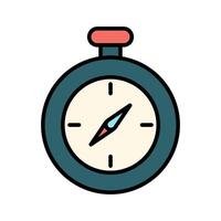 Stopwatch set icon. Timer, clock, countdown, digital display, blue outline, black hands, timekeeping, precision, measurement, racing, fitness punctuality, schedule, alert, urgency, control, efficiency vector