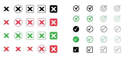 Doodle check mark icon set VectorDoodle check mark icon set vector