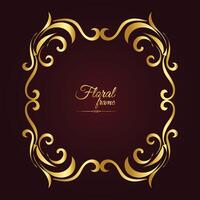 Gold Ornament Border with Floral Frame vector