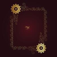 Gold Ornament Border with Floral Frame vector