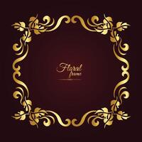 Gold Ornament Border with Floral Frame vector
