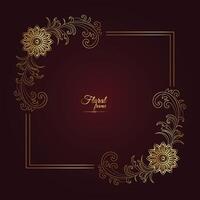 Decorative Gold Frame With Floral Ornament vector