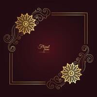Decorative Gold Frame With Floral Ornament vector