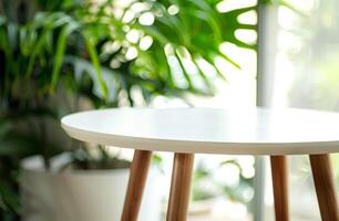 Table With Plant in Background photo