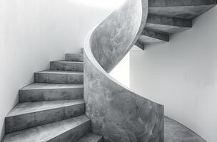 A Spiral Staircase in Black and White photo