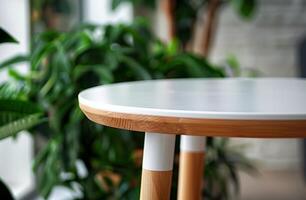 Table With Plant in Background photo
