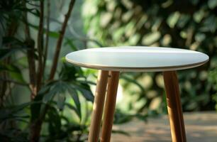 Table With Plant in Background photo