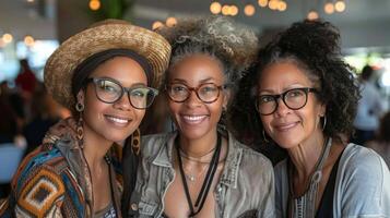 Three Women Posing for a Picture Together photo