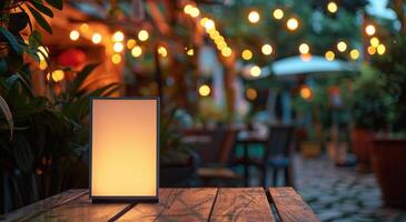 Table Illuminated by a Light photo