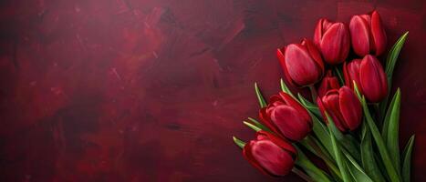 Red Tulips in a Vase photo