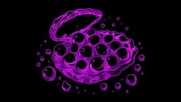 Neon frame effect pearls, symbolizing Bahrain's, glow, black background. video