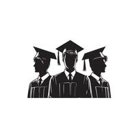 Graduate student silhouette. graduate student logo illustration ,black icon vector