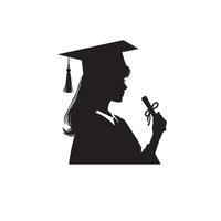 Graduate student silhouette. graduate student logo illustration ,black icon vector