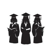 Graduate student silhouette. graduate student logo illustration ,black icon vector