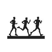 Man running silhouette illustration. man logo, man black icon on white background. vector