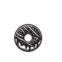 Donut silhouette logo type. donut illustration, donut black icon vector