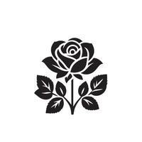 Rose silhouette illustration. Rose logo, rose black icon. vector